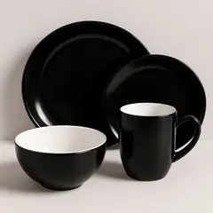 undefined - Combo Juego de Loza 16 piezas Vajilla Negra 4 personas