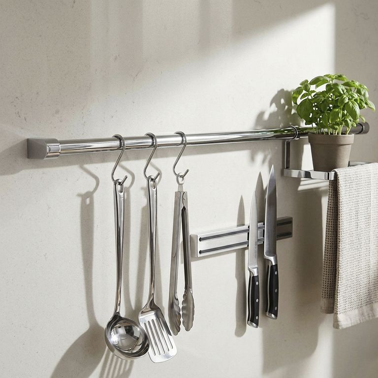 Barra cocina 60cm c/soporte a