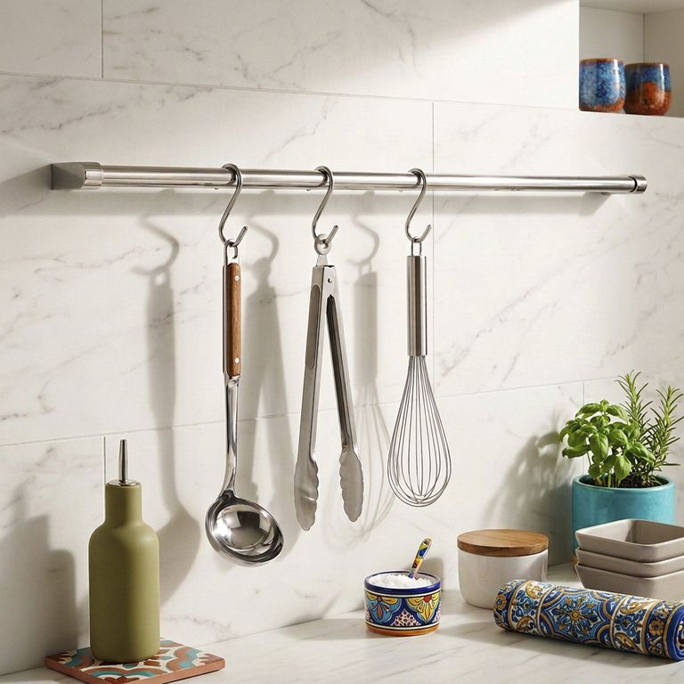 Barra cocina 90cm c/soporte a