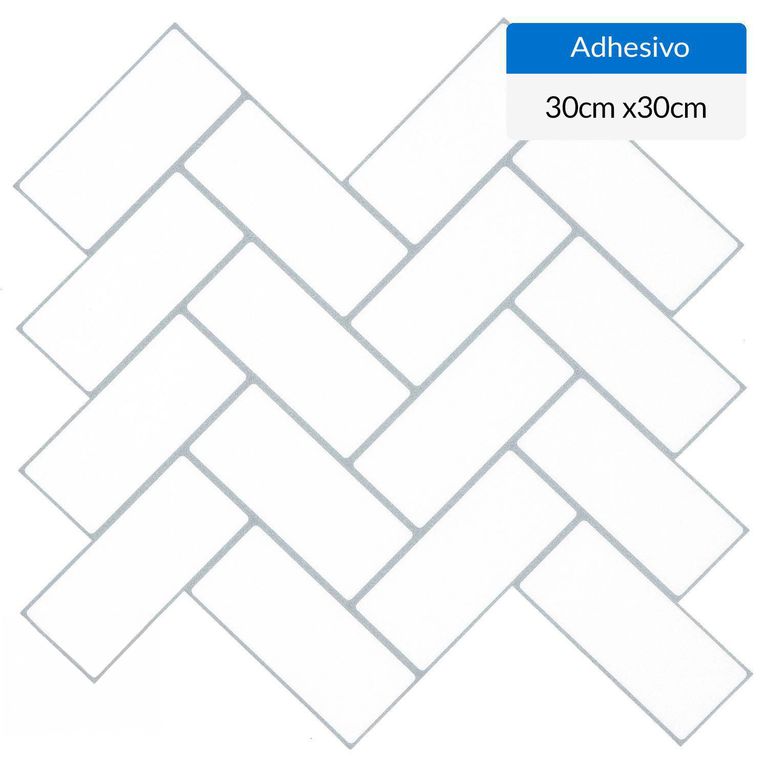 Revestimiento Adhesivo HJ-FL08 30x30 cm Blanco 0.73 m2