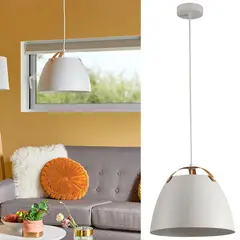 JUST HOME COLLECTION - Lámpara Colgante Travola Metal Blanco 30 cm