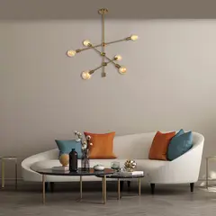 JUST HOME COLLECTION - Lámpara techo Bronce Dorado 6 luces E27 60W