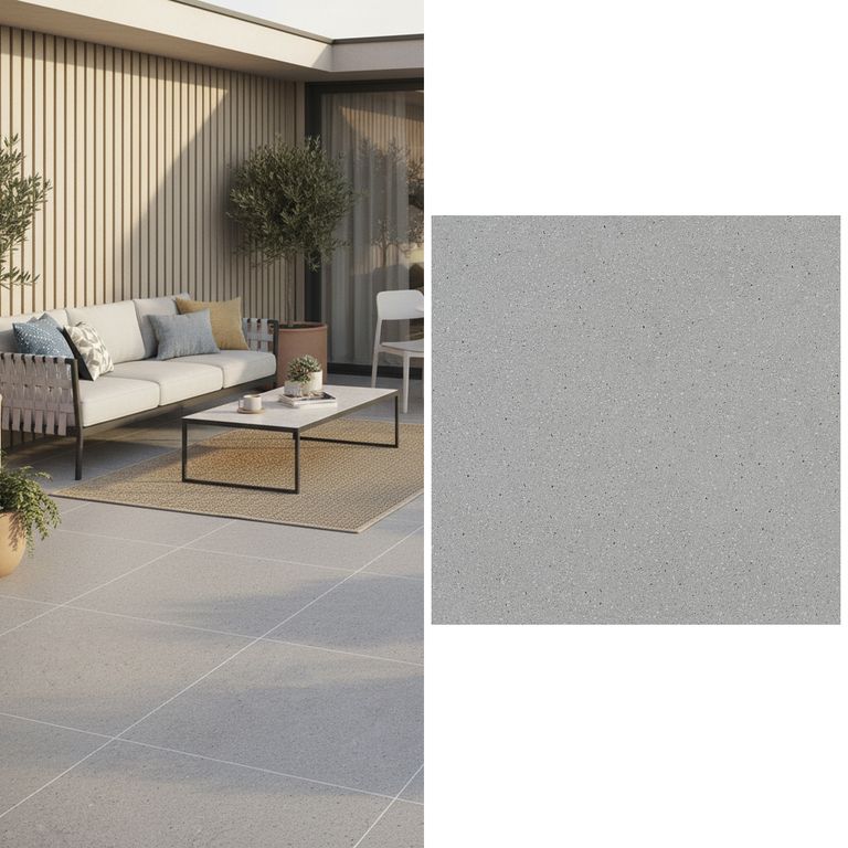 Gres Porcelánico 60x60 cm Terrazo Grey Gris 1.44 m2