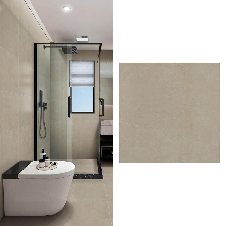 Gres Porcelánico 60x60 cm Liso Beige Beige 1.44 m2