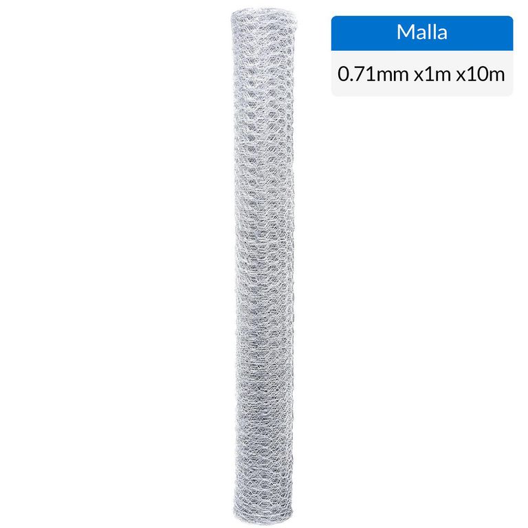 Malla hexagonal galvanizada de 3/4X1X10 m
