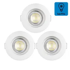 DAIRU - Set 3 Spots LED empotrado 5W Luz Fría Circular Blanco
