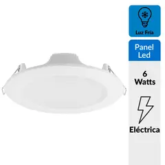 DAIRU - Panel Led Spot Empotrado Circular Blanco 6W Luz Fría
