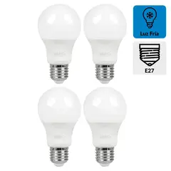 DAIRU - Pack 4 Ampolletas Led 10.5 W E27 1060 lm Luz Fría