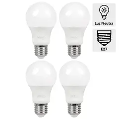 DAIRU - Pack 4 Ampolletas Led 60 W E27 806 lm Luz Neutro