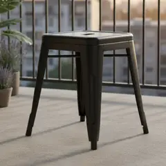 JUST HOME COLLECTION - Piso Apilable Tolix Negro 46x30.5x30.5 cm