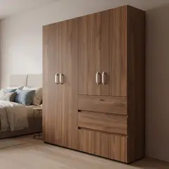 JUST HOME COLLECTION - Clóset Gales 4 Puerta(s) 2 Cajón(es) 4 Repisa(s) 180x200x50 cm Gales/Wengué