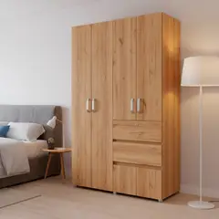 JUST HOME COLLECTION - Clóset Duna 4 Puerta(s) 2 Cajón(es) 1 Repisa(s) 120x200x50 cm Blanco