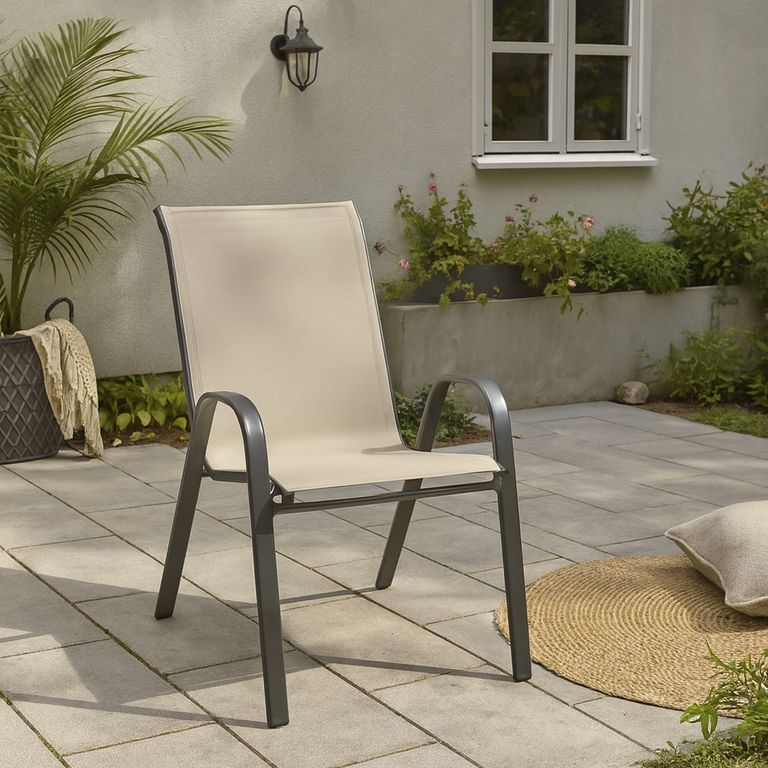 Silla de terraza sling text crudo