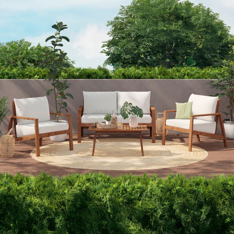 Juego de Living de Terraza 4 Personas Madera