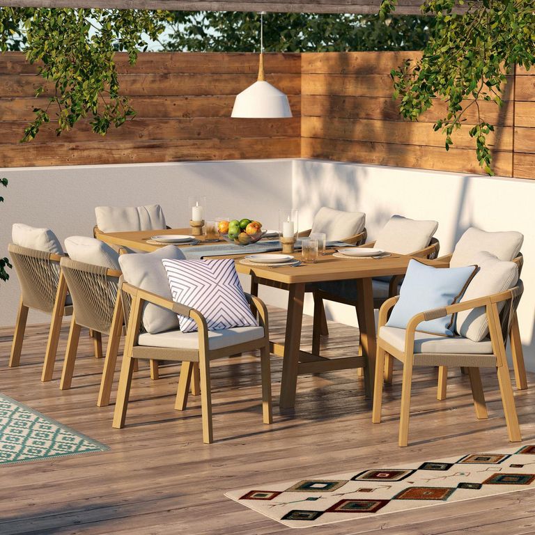 Juego de Terraza Comedor Lucca 8 Personas Natural