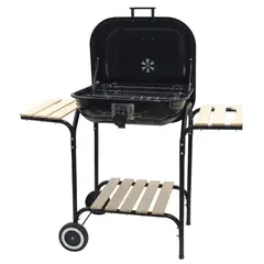 MR BEEF - Parrilla a Carbon 62x104 Negra Acero