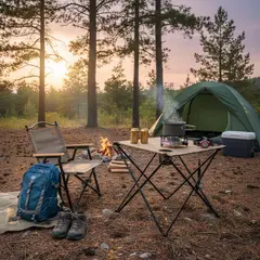 KLIMBER - Mesa de Camping Portatil Estándar 61 cm Celeste