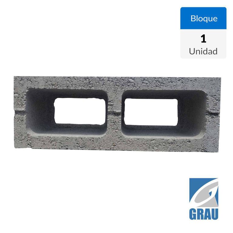 Bloque liso gris 14x19x39 cm