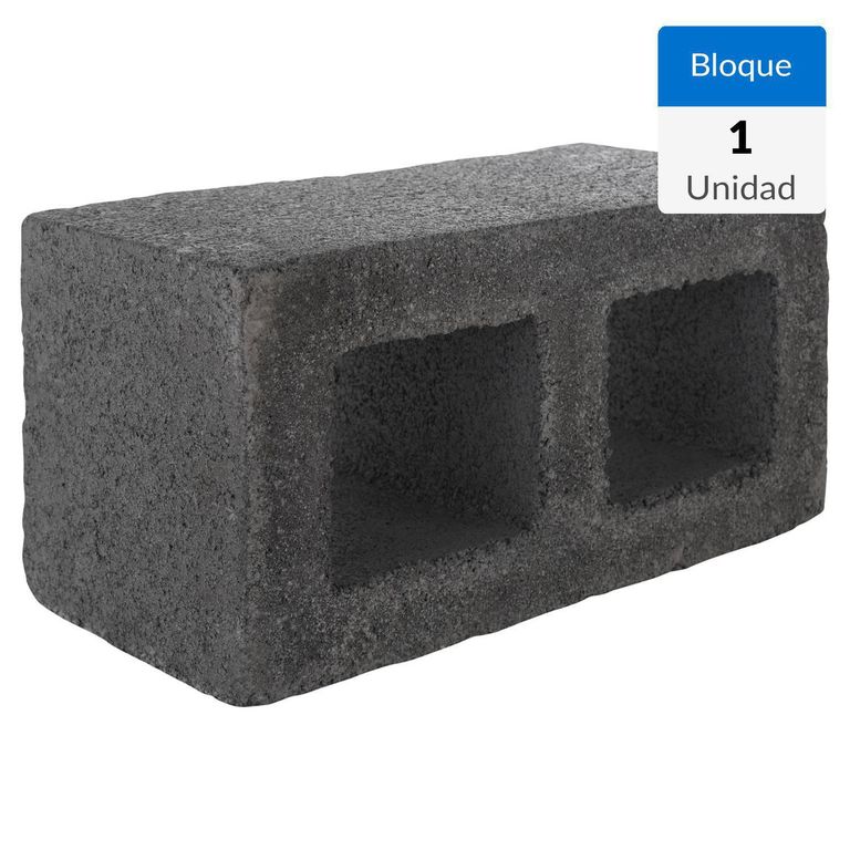 Bloque liso gris 19x19x39 cm