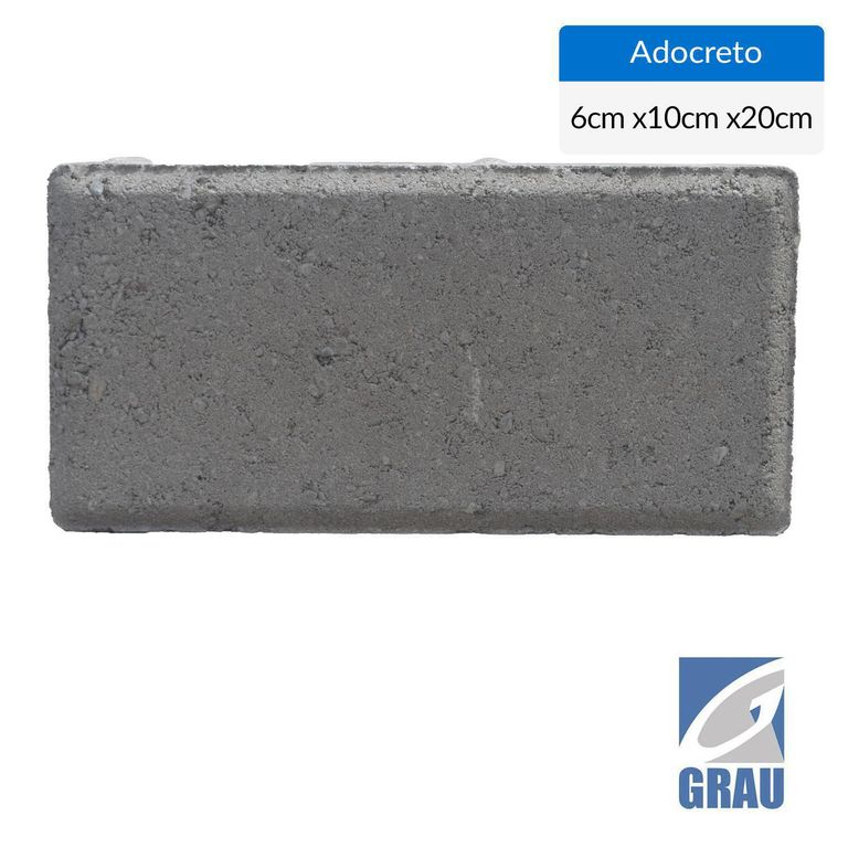 Adocreto recto 6 gris de 20x10x6 cm