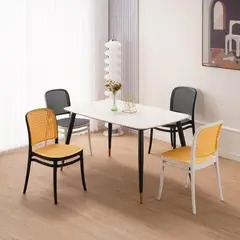 JUST HOME COLLECTION - Silla plástica terraza gris/negra