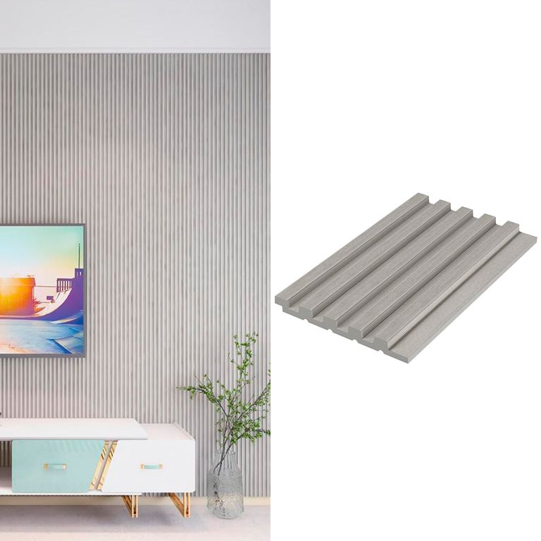 Wall Panel 3D 12x240 cm Gris 0.28 m2