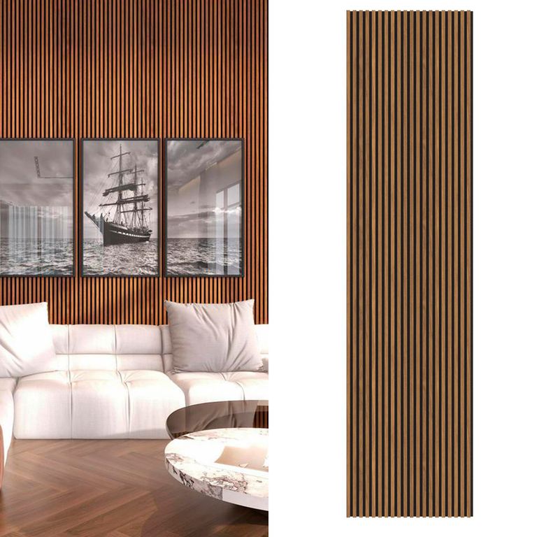 Wall Panel Acustico MDF 60x240 cm Café 1.44 m2