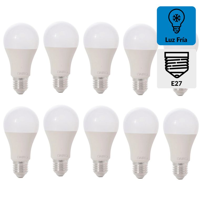 Pack de 10 Ampolletas 11 W E27 950 lm Luz Fría