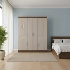 CASA BONITA - Clóset 8 Puerta(s) 2 Cajón(es) 2 Repisa(s) 150x183x47 cm Avela/Vainilla