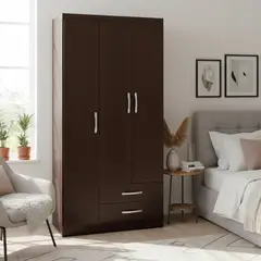 CASA BONITA - Clóset 3 Puerta(s) 2 Cajón(es) 3 Repisa(s) 83x183x47 cm Chocolate