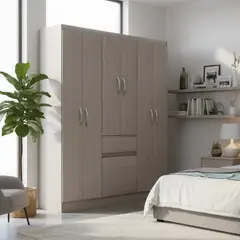 CASA BONITA - Clóset 6 Puerta(s) 1 Cajón(es) 1 Repisa(s) 138x174x40 cm Vainilla