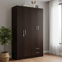 CASA BONITA - Clóset 4 Puerta(s) 2 Cajón(es) 2 Repisa(s) 109x183x47 cm Café