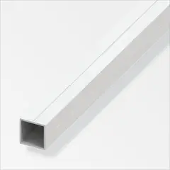 ALFER - Tubo cuadrado 23,5 mm plástico blanco