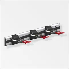 ALFER - Riel Aluminio 3 ganchos 1m