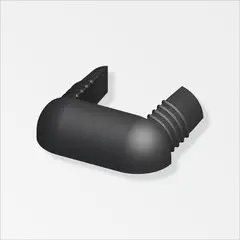 ALFER - Tapa para Riel Angosto PVC Negro 2 Unidades