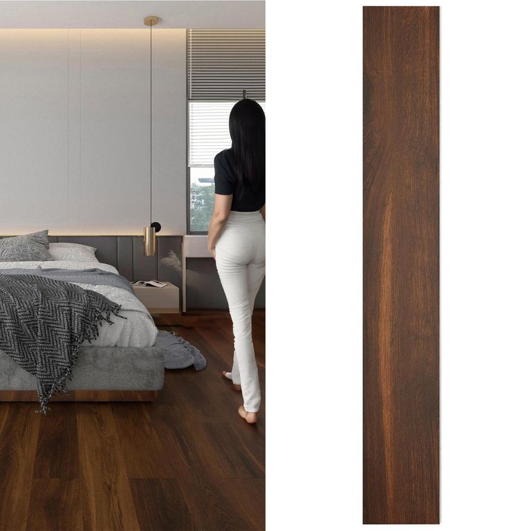 SPC Piso Vinílico 3.2 mm 18.2x122 cm Brookland Café Oscuro 3.11 m2