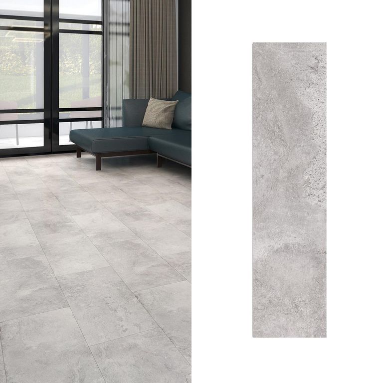 SPC Piso Vinílico 4 mm 30.5x122 cm KRATER SILVER Gris 2.6 m2