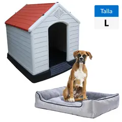PETIZOOS - Combo Casa + Cama para Perros Grandes