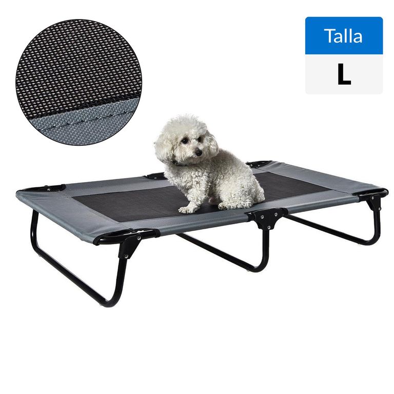Cama Elevada L para Perro 20x61x89 cm Gris a $12.990