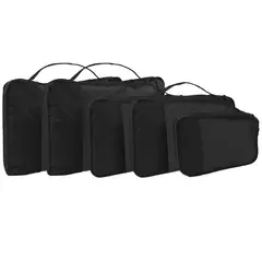 JUST HOME COLLECTION - Set organizador de viaje 5 piezas negro