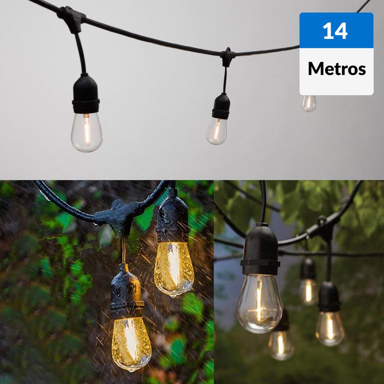 Guirnalda 14 m 10 luces con ampolletas