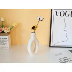 JUST HOME COLLECTION - Florero cerámica blanco 20 cm