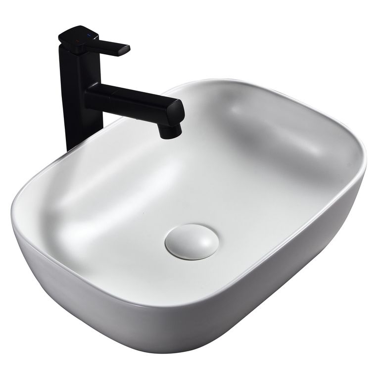 Lavamanos con Forma Rectangular Porcelana 46.5x13.5x32 cm