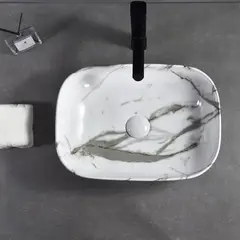 SENSI DACQUA - Lavamanos con Forma Rectangular Porcelana 46.5x13.5x32 cm