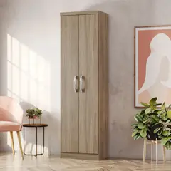 CASA BONITA - Closet Multifuncional 2 Puerta(s) 4 Repisa(s) 52x183x36 cm Rústico