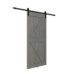 HOLZTEK - Puerta Corredera MDF/PVC color café estilo granero 91x213x3.5