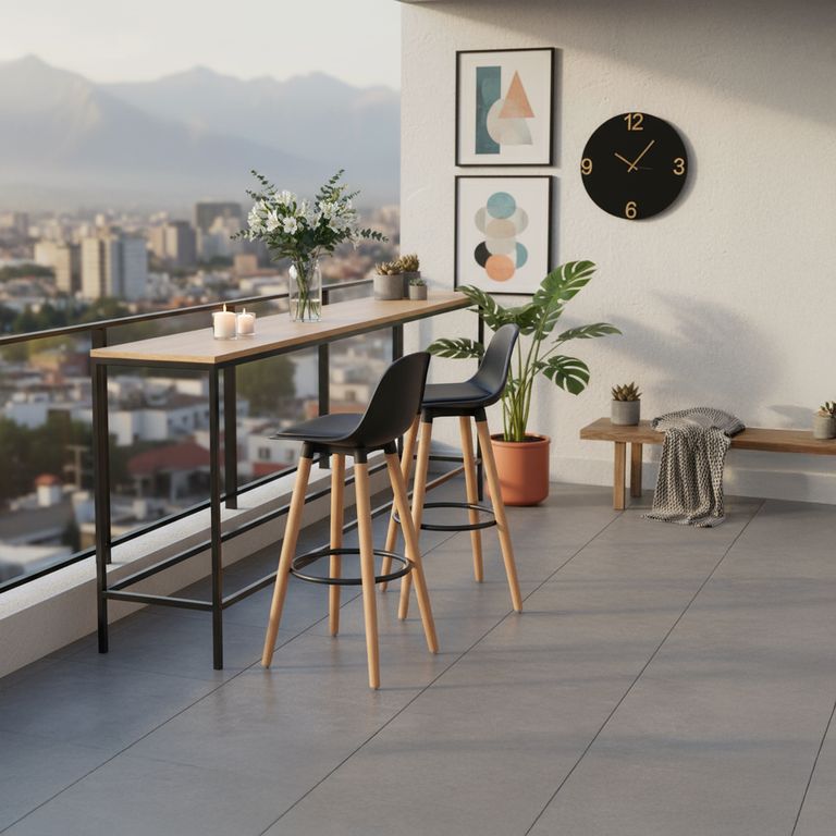 Set 2 Sillas Bar Presley Negro 92x39.5x42.5 cm