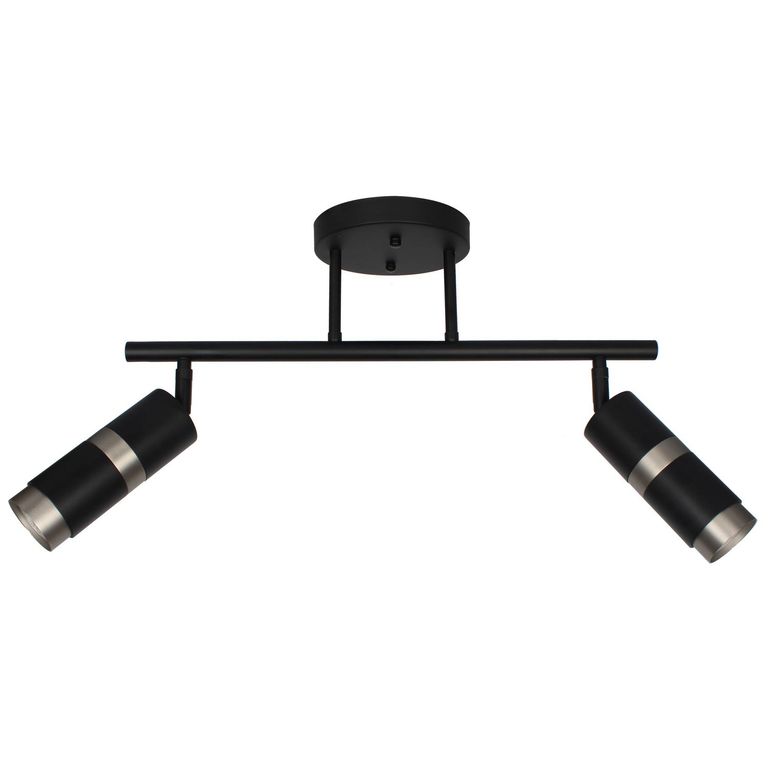 Foco Interior Direccional Modern 2 Luces Metal Negro