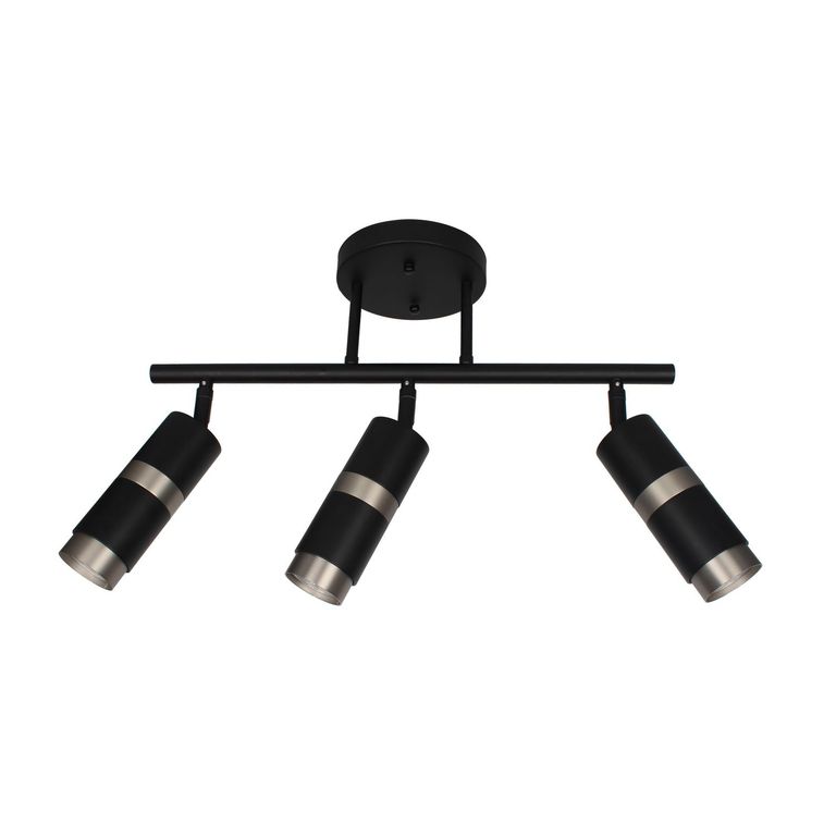 Foco Interior Direccional Modern 3 Luces Metal Negro