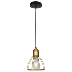 JUST HOME COLLECTION - Lámpara Colgante Metal Amarillo/Dorado 16 cm